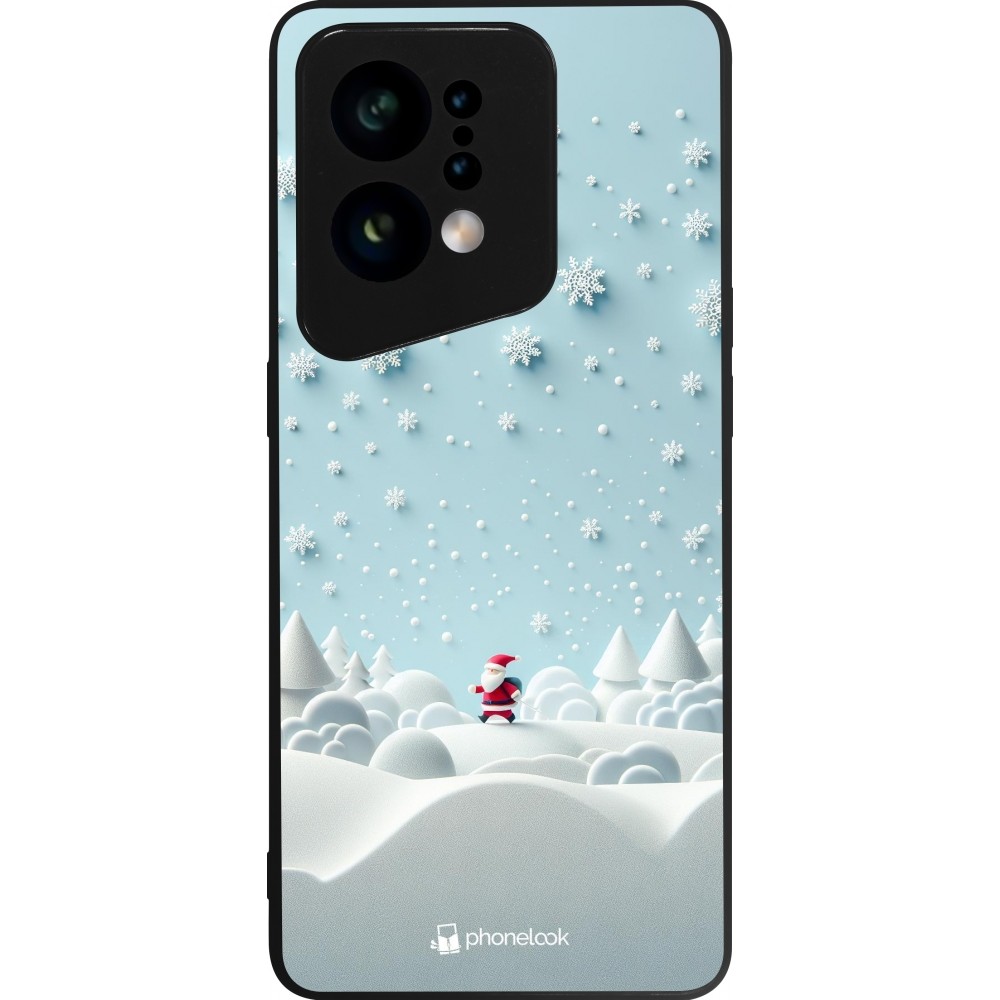 Coque OPPO Find X5 - Silicone rigide noir Noël 2023 Petit Père Flocon