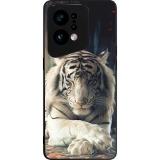 Coque OPPO Find X5 - Silicone rigide noir Zen Tiger