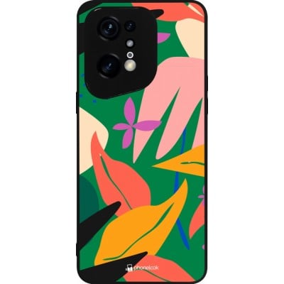 Coque OPPO Find X5 Pro - Silicone rigide noir Abstract Jungle