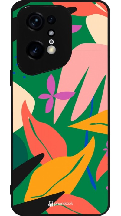 Coque OPPO Find X5 Pro - Silicone rigide noir Abstract Jungle