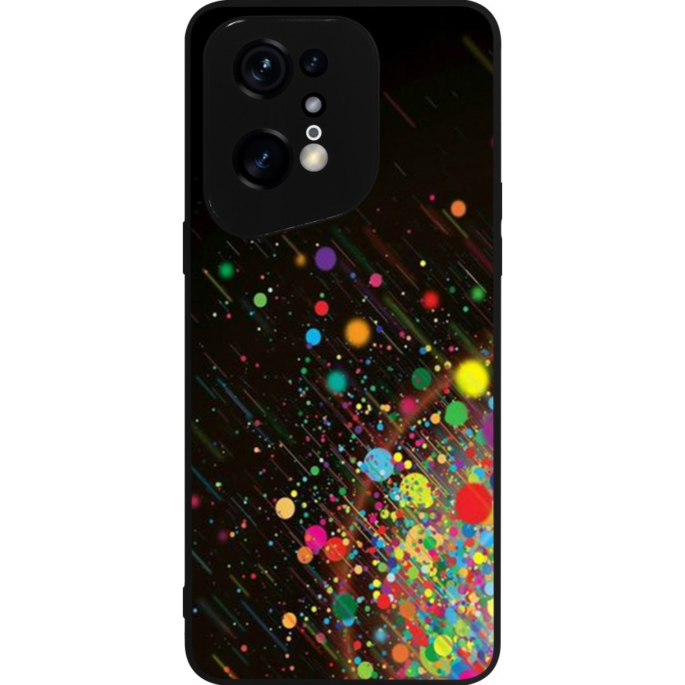 Coque OPPO Find X5 Pro - Silicone rigide noir Abstract Bubble Lines