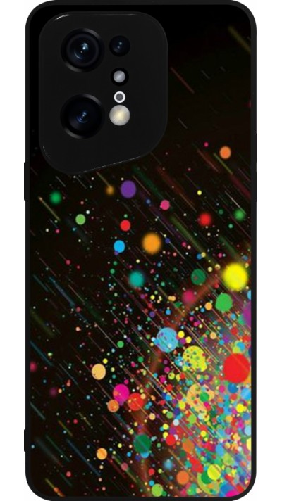 Coque OPPO Find X5 Pro - Silicone rigide noir Abstract Bubble Lines