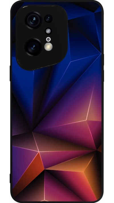 Coque OPPO Find X5 Pro - Silicone rigide noir Abstract Triangles 