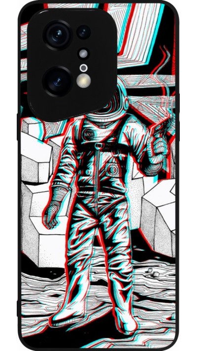 Coque OPPO Find X5 Pro - Silicone rigide noir Anaglyph Astronaut