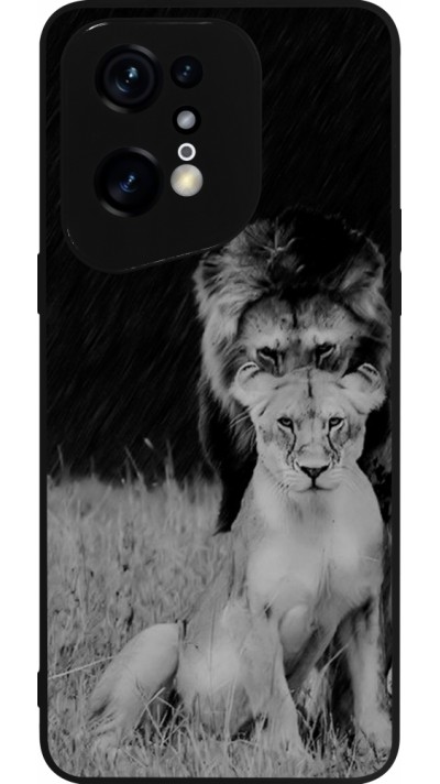 Coque OPPO Find X5 Pro - Silicone rigide noir Angry lions