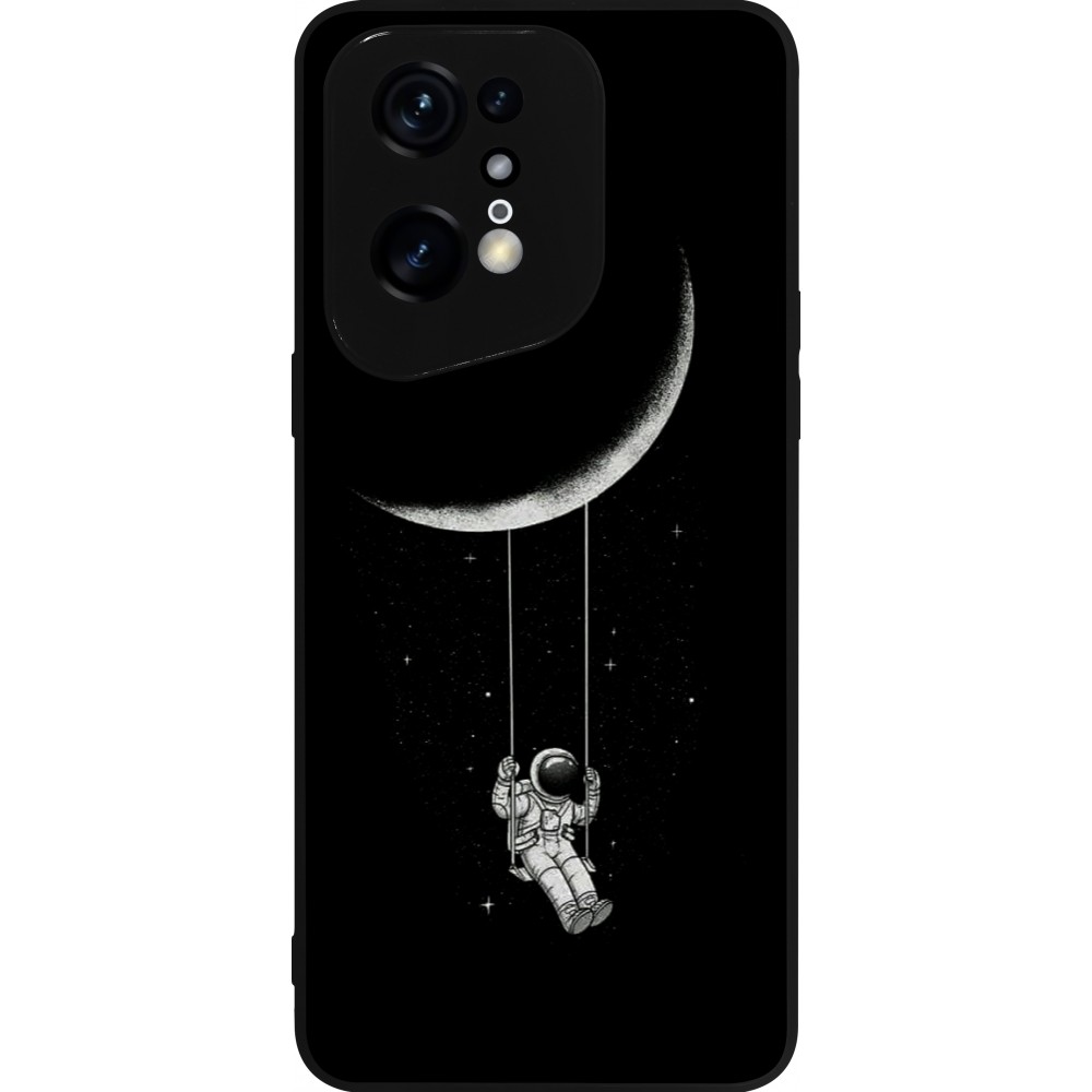 Coque OPPO Find X5 Pro - Silicone rigide noir Astro balançoire