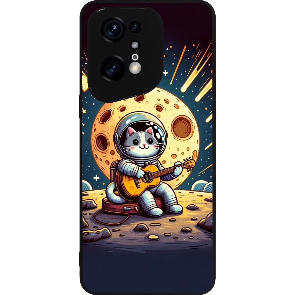 Coque OPPO Find X5 Pro - Silicone rigide noir AstroCat RockLune