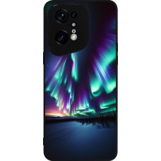 Coque OPPO Find X5 Pro - Silicone rigide noir Aurore Boréale Étincelante