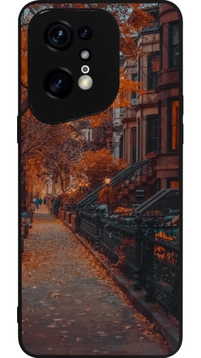 Coque OPPO Find X5 Pro - Silicone rigide noir Autumn 2024 city