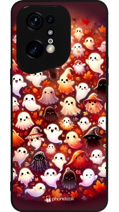 Coque OPPO Find X5 Pro - Silicone rigide noir Fantômes automne mignons