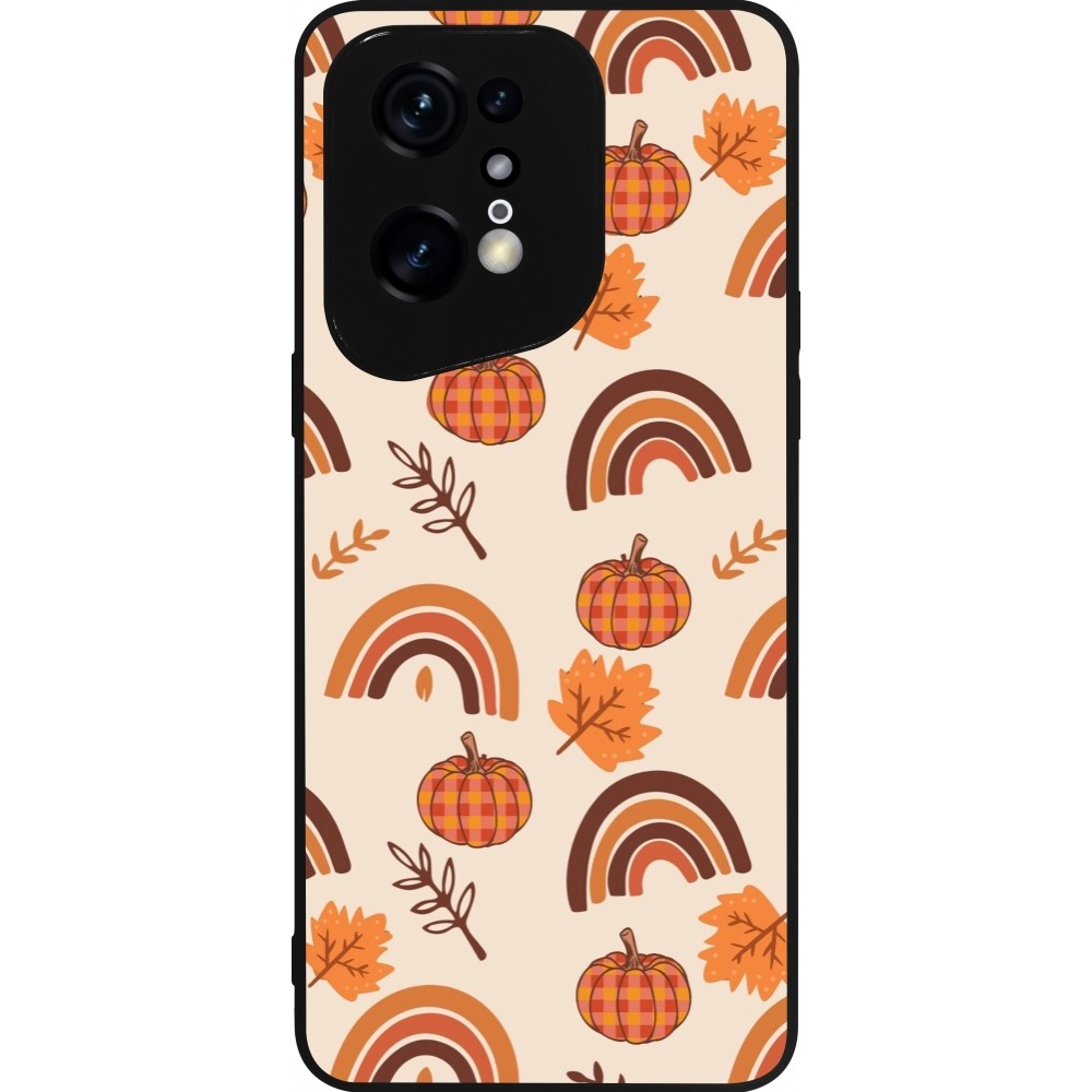 Coque OPPO Find X5 Pro - Silicone rigide noir Autumn 2024 rainbow