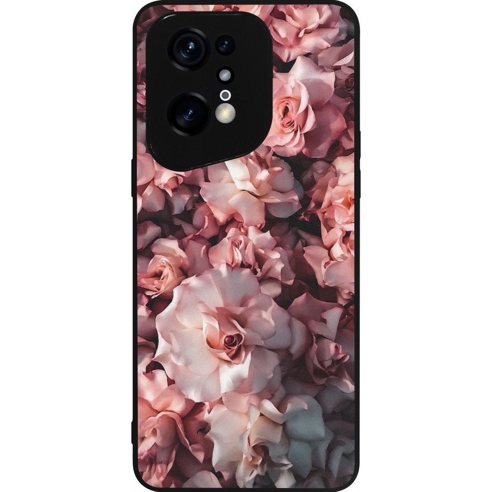 Coque OPPO Find X5 Pro - Silicone rigide noir Beautiful Roses