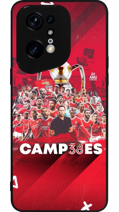 Coque OPPO Find X5 Pro - Silicone rigide noir Benfica Campeoes 2023