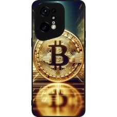 Coque OPPO Find X5 Pro - Silicone rigide noir Bitcoin Standing