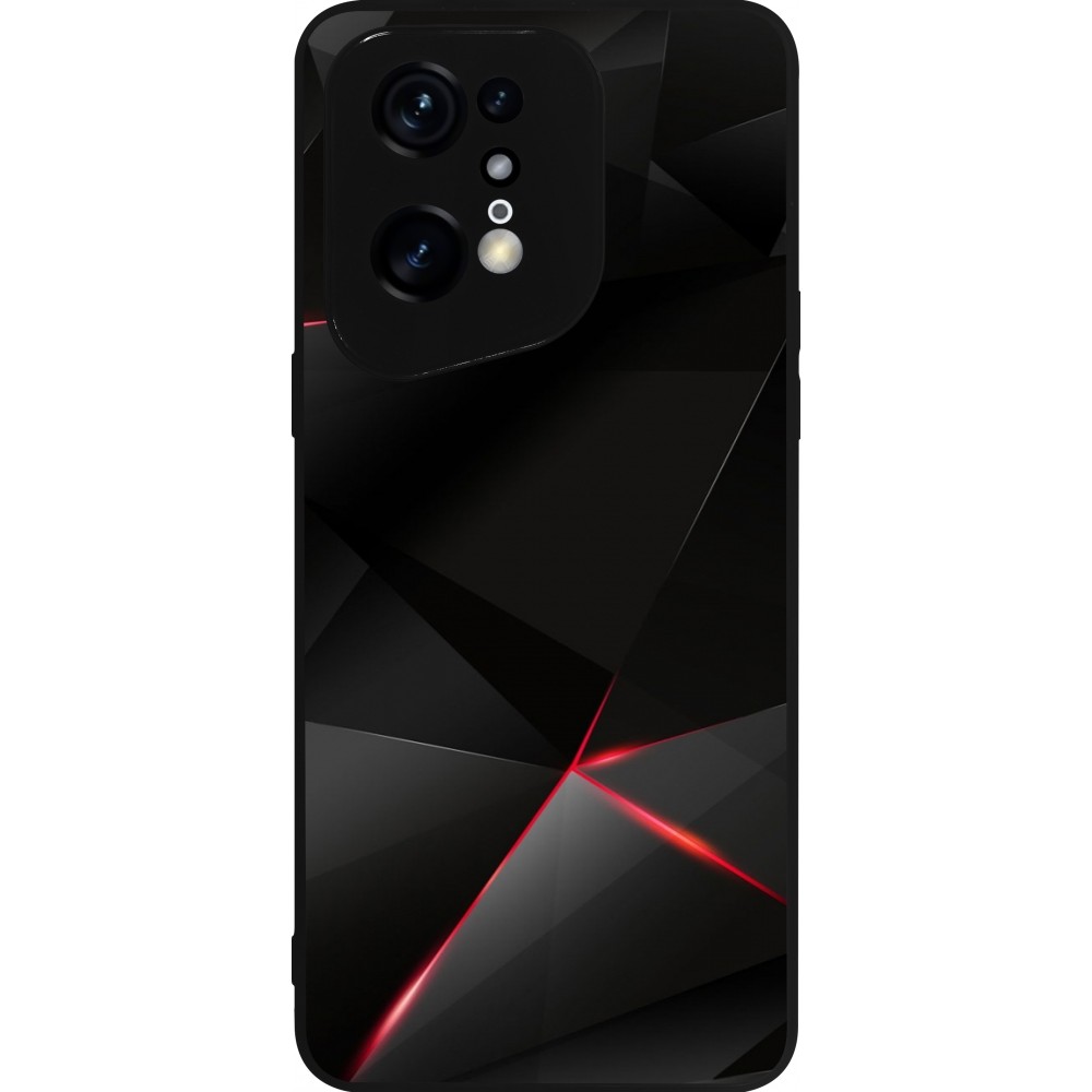 Coque OPPO Find X5 Pro - Silicone rigide noir Black Red Lines