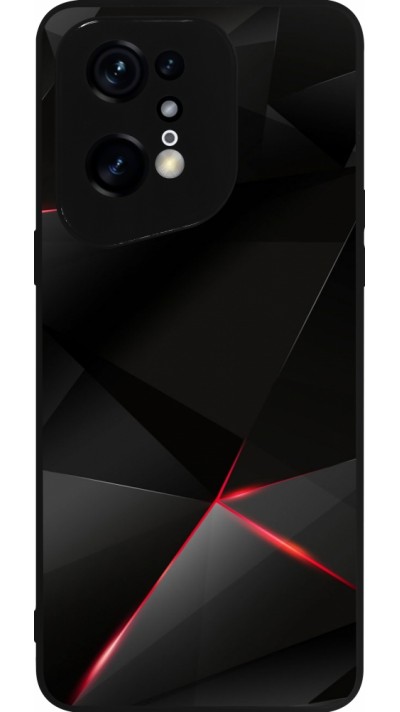 Coque OPPO Find X5 Pro - Silicone rigide noir Black Red Lines