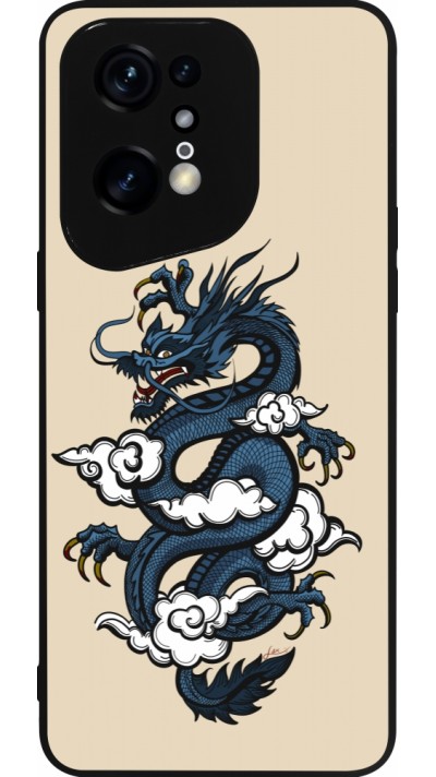 Coque OPPO Find X5 Pro - Silicone rigide noir Blue Dragon Tattoo