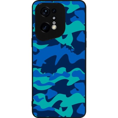 Coque OPPO Find X5 Pro - Silicone rigide noir Camo Blue