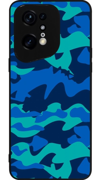 Coque OPPO Find X5 Pro - Silicone rigide noir Camo Blue