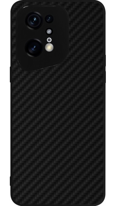 Coque OPPO Find X5 Pro - Silicone rigide noir Carbon Basic