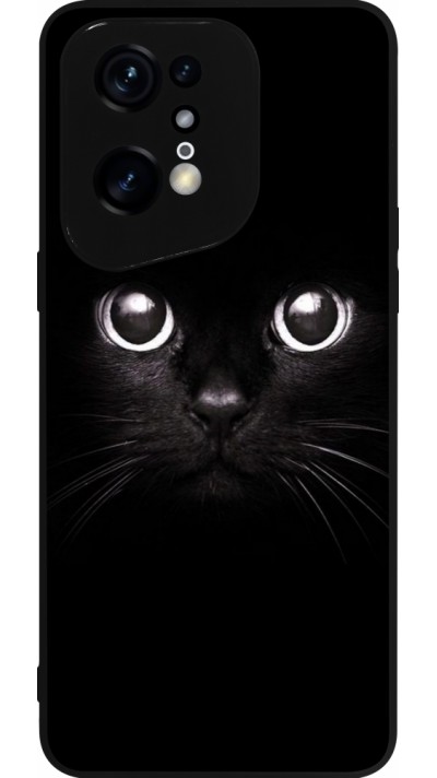 Coque OPPO Find X5 Pro - Silicone rigide noir Cat eyes