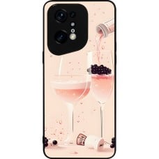 Coque OPPO Find X5 Pro - Silicone rigide noir Champagne Pouring Pink