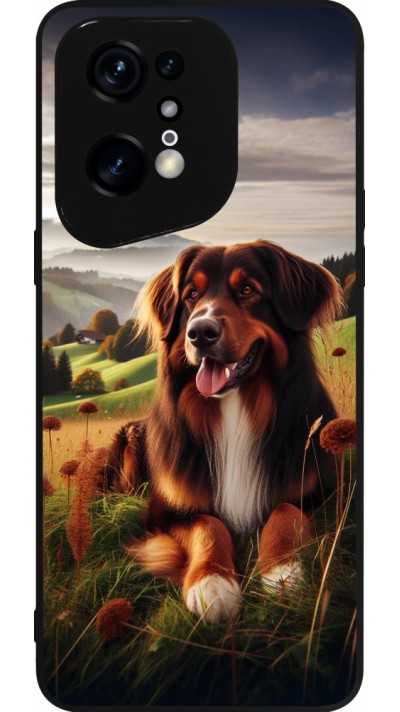 Coque OPPO Find X5 Pro - Silicone rigide noir Chien Campagne Suisse