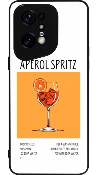 Coque OPPO Find X5 Pro - Silicone rigide noir Cocktail recette Aperol Spritz