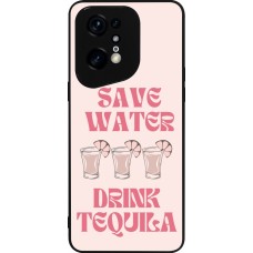 Coque OPPO Find X5 Pro - Silicone rigide noir Cocktail Save Water Drink Tequila