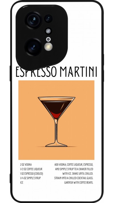 Coque OPPO Find X5 Pro - Silicone rigide noir Cocktail recette Espresso Martini