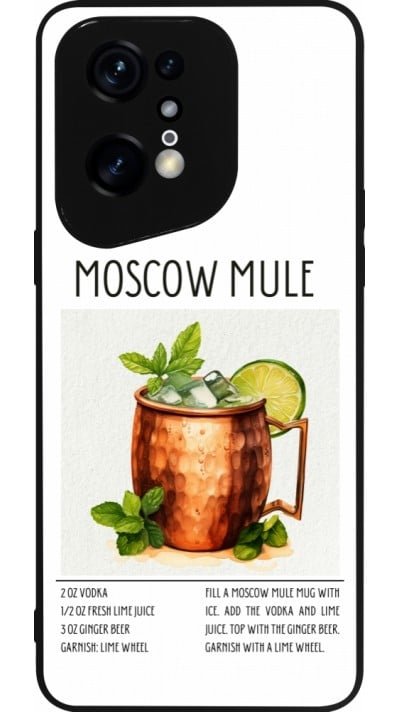 Coque OPPO Find X5 Pro - Silicone rigide noir Cocktail recette Moscow Mule