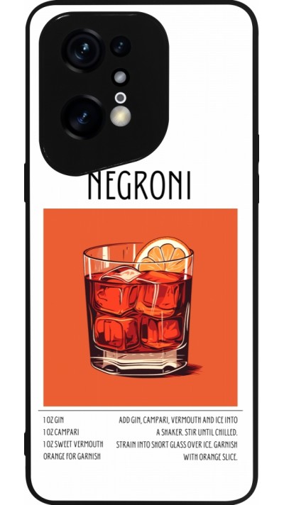 Coque OPPO Find X5 Pro - Silicone rigide noir Cocktail recette Negroni