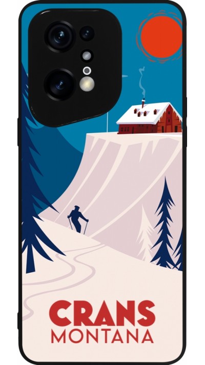 Coque OPPO Find X5 Pro - Silicone rigide noir Crans-Montana Cabane