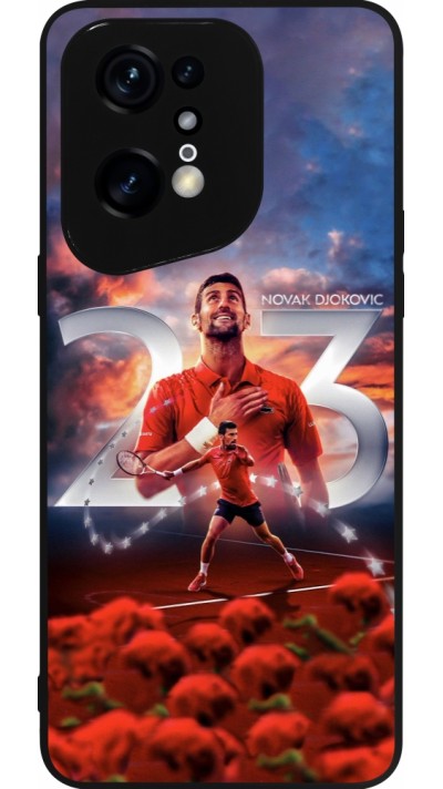 Coque OPPO Find X5 Pro - Silicone rigide noir Djokovic 23 Grand Slam