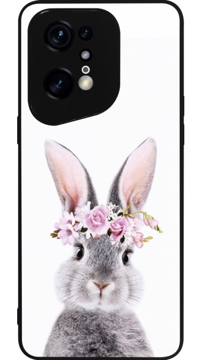 Coque OPPO Find X5 Pro - Silicone rigide noir Easter 2023 flower bunny