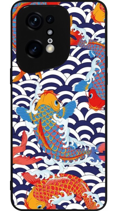 Coque OPPO Find X5 Pro - Silicone rigide noir Easter 2023 japanese fish