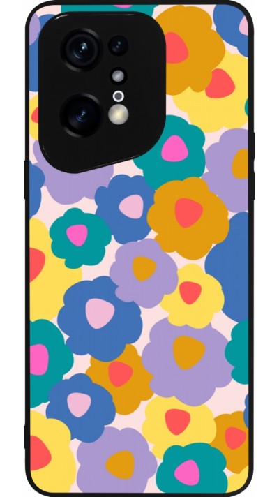 Coque OPPO Find X5 Pro - Silicone rigide noir Easter 2024 flower power