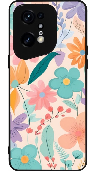 Coque OPPO Find X5 Pro - Silicone rigide noir Easter 2024 spring flowers