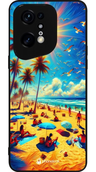 Coque OPPO Find X5 Pro - Silicone rigide noir Été Paradis Paint