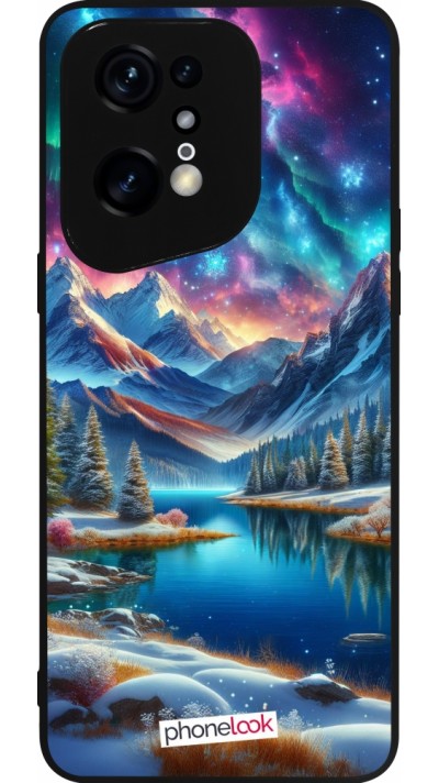 Coque OPPO Find X5 Pro - Silicone rigide noir Fantasy Mountain Lake Sky Stars