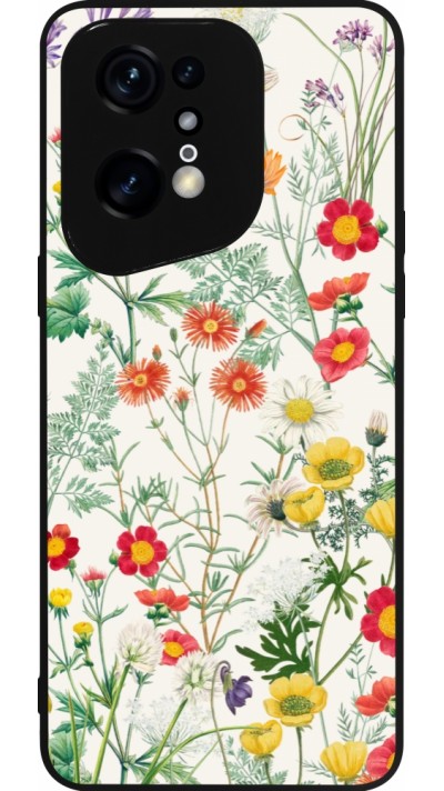 Coque OPPO Find X5 Pro - Silicone rigide noir Flora Botanical Wildlife