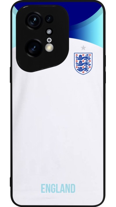 Coque OPPO Find X5 Pro - Silicone rigide noir Maillot de football Angleterre 2022 personnalisable