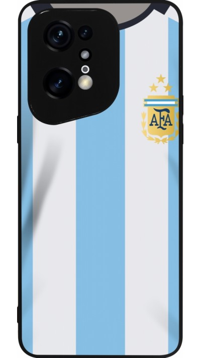 Coque OPPO Find X5 Pro - Silicone rigide noir Maillot de football Argentine 2022 personnalisable