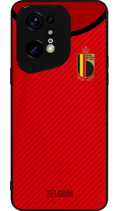 Coque OPPO Find X5 Pro - Silicone rigide noir Maillot de football Belgique 2022 personnalisable