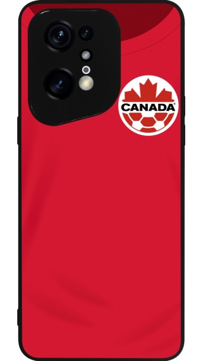 Coque OPPO Find X5 Pro - Silicone rigide noir Maillot de football Canada 2022 personnalisable