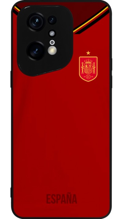 Coque OPPO Find X5 Pro - Silicone rigide noir Maillot de football Espagne 2022 personnalisable