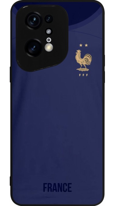 Coque OPPO Find X5 Pro - Silicone rigide noir Maillot de football France 2022 personnalisable