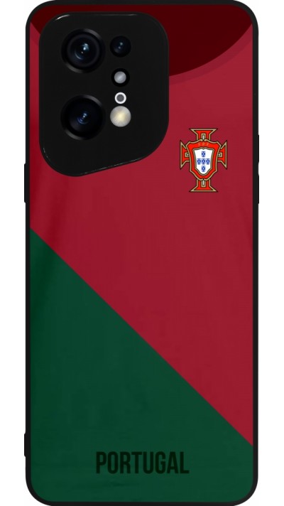 Coque OPPO Find X5 Pro - Silicone rigide noir Maillot de football Portugal 2022