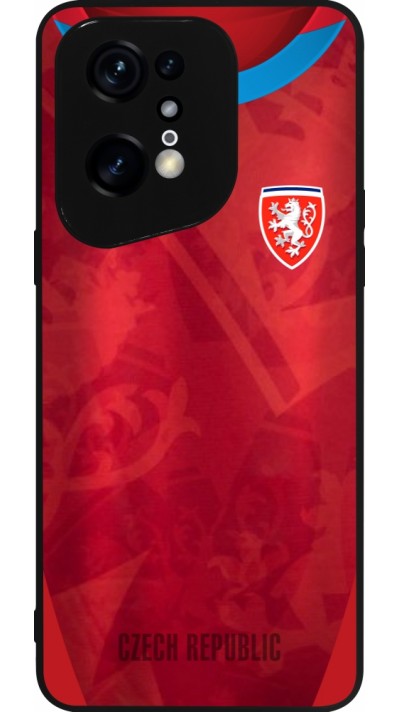 Coque OPPO Find X5 Pro - Silicone rigide noir Maillot de football République Tchèque personnalisable