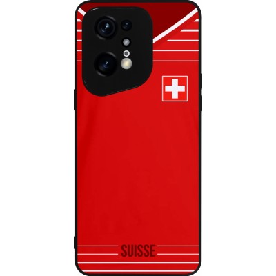 Coque OPPO Find X5 Pro - Silicone rigide noir Football shirt Switzerland 2022